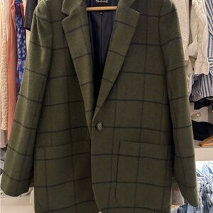 Madewell Green Plaid Blazer